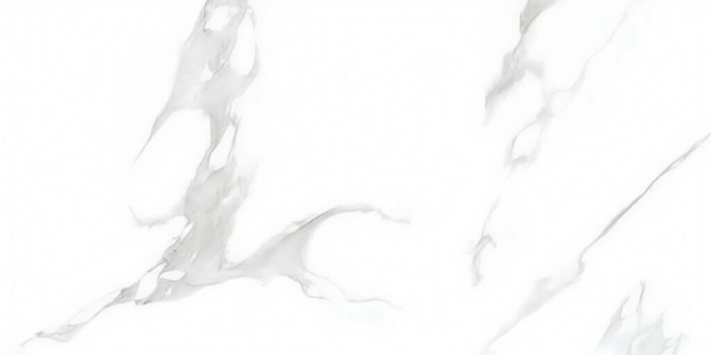 Calacatta-style porcelain tile, 18 by 18 inches